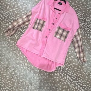 Pink Plaid Womens Shirt